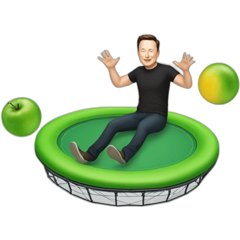 Elon Musk on a trampoline emoji