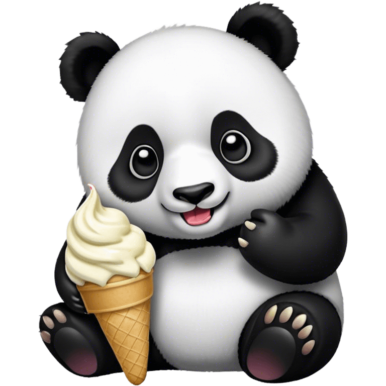 Panda eating ice cream emoji