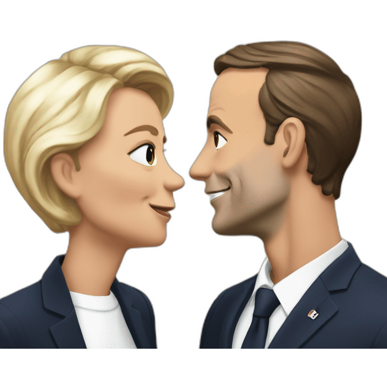 Macron qui fait un bisou à lepen emoji