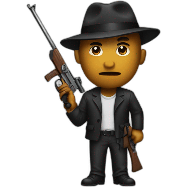 Gangster holding a weapon emoji