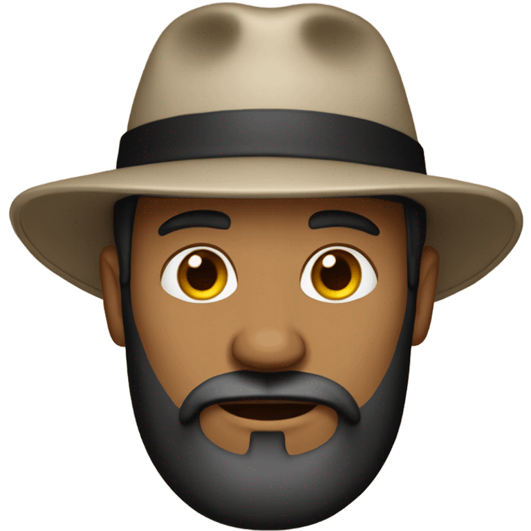 Tan white man with a beard and a backwards black hat emoji