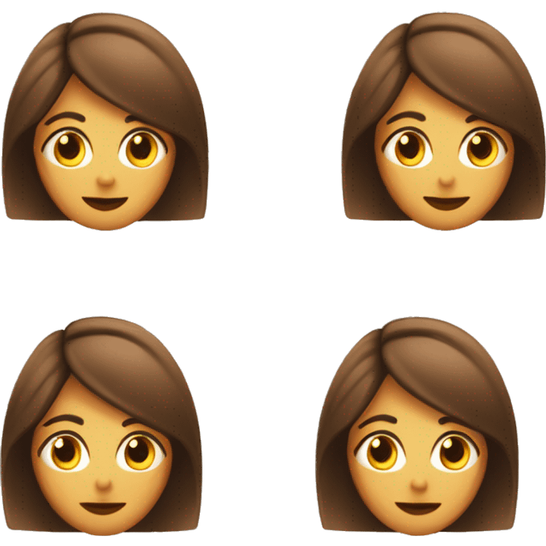 chica con cabello cafe, con fleco y guera emoji