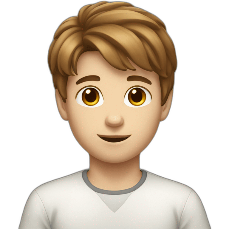 white 10 years Boy Brown hair  emoji