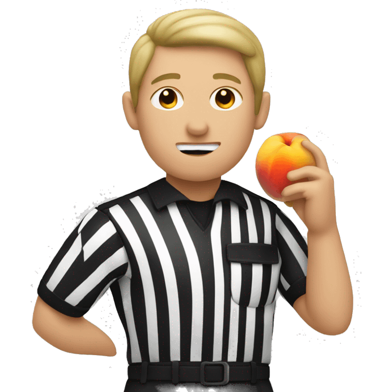 Referee eating peach emoji