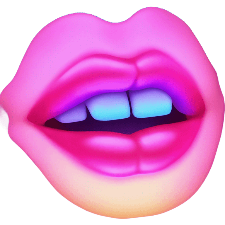 Neon kiss emoji