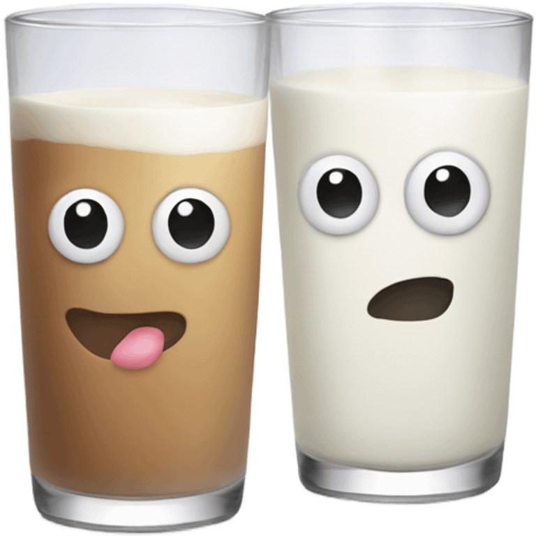 two glasses with milk cheers emoji