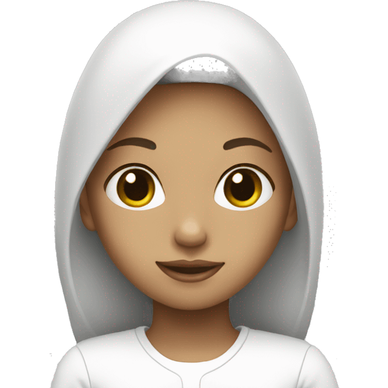 Girl dressed in white emoji