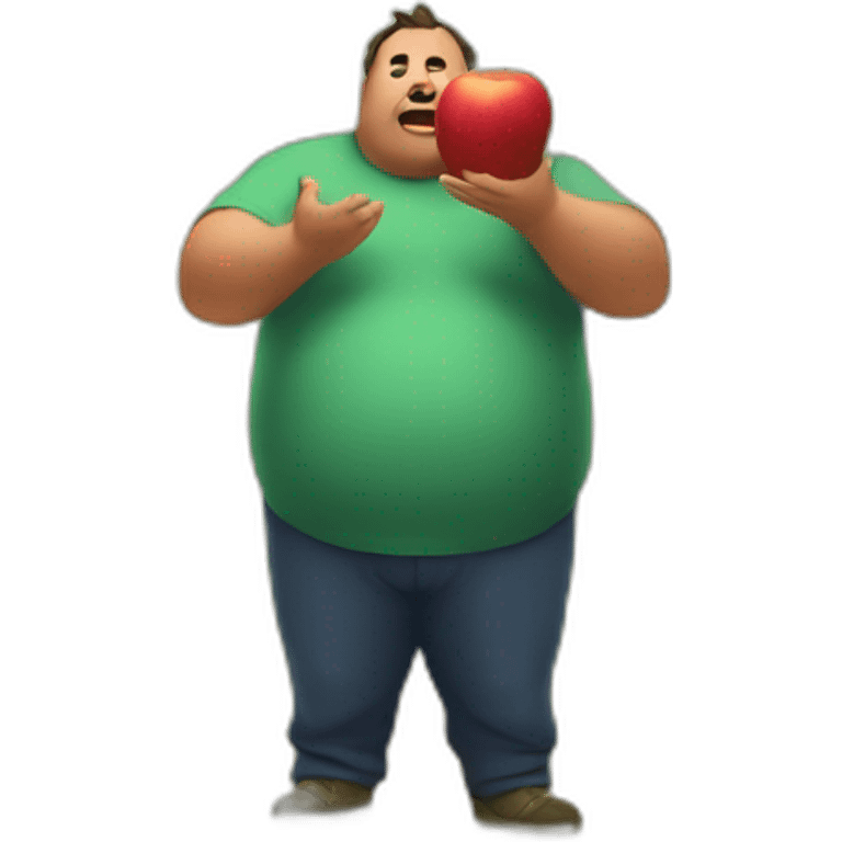 A fat man stole apples from under the apple tree emoji