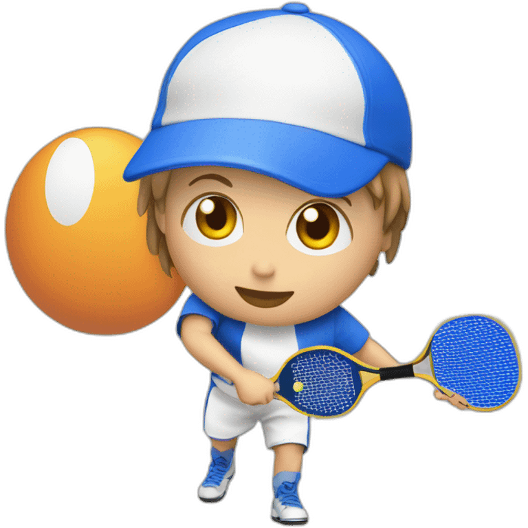 Rasuette de ping pong bleu emoji