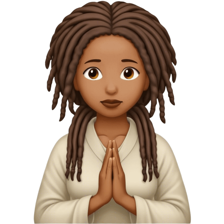 Black woman with locs praying  emoji