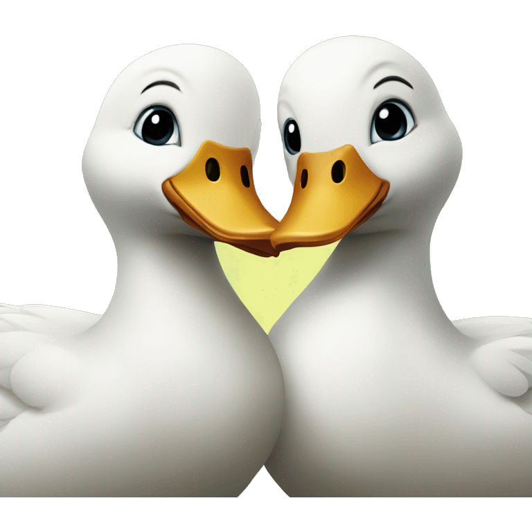 Two ducks hugging emoji