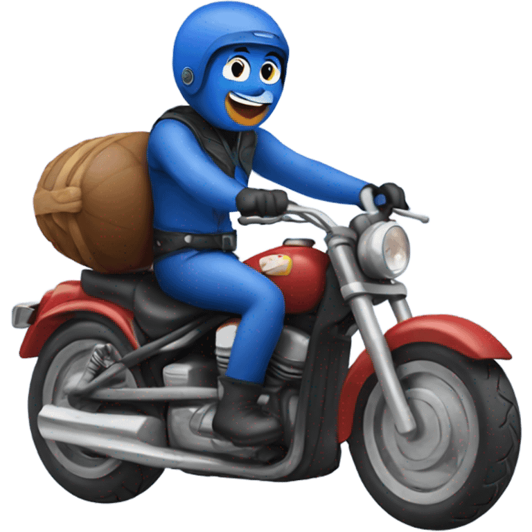 Blueberry riding a motorcycle  emoji