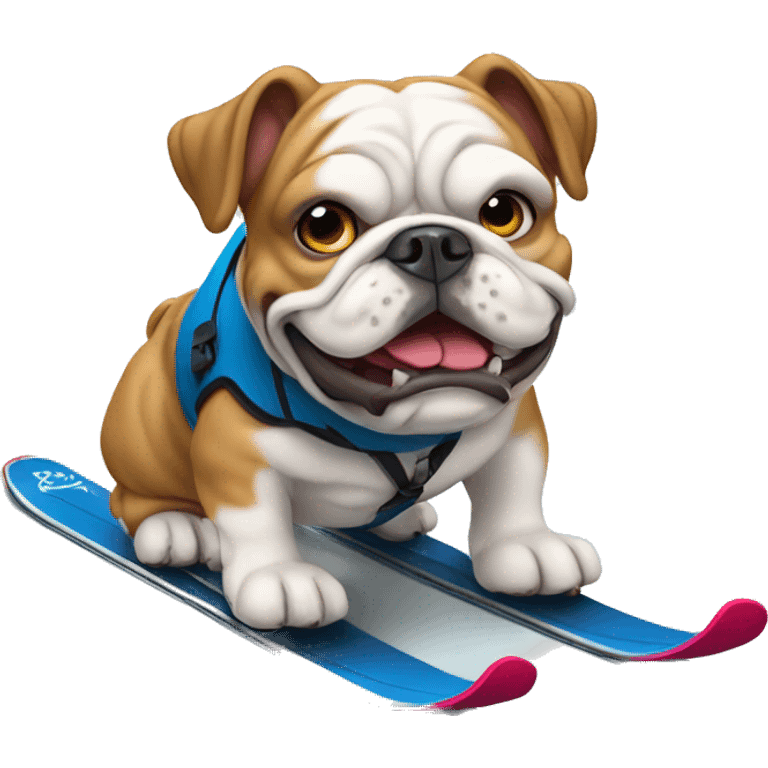 English bulldog skiing emoji