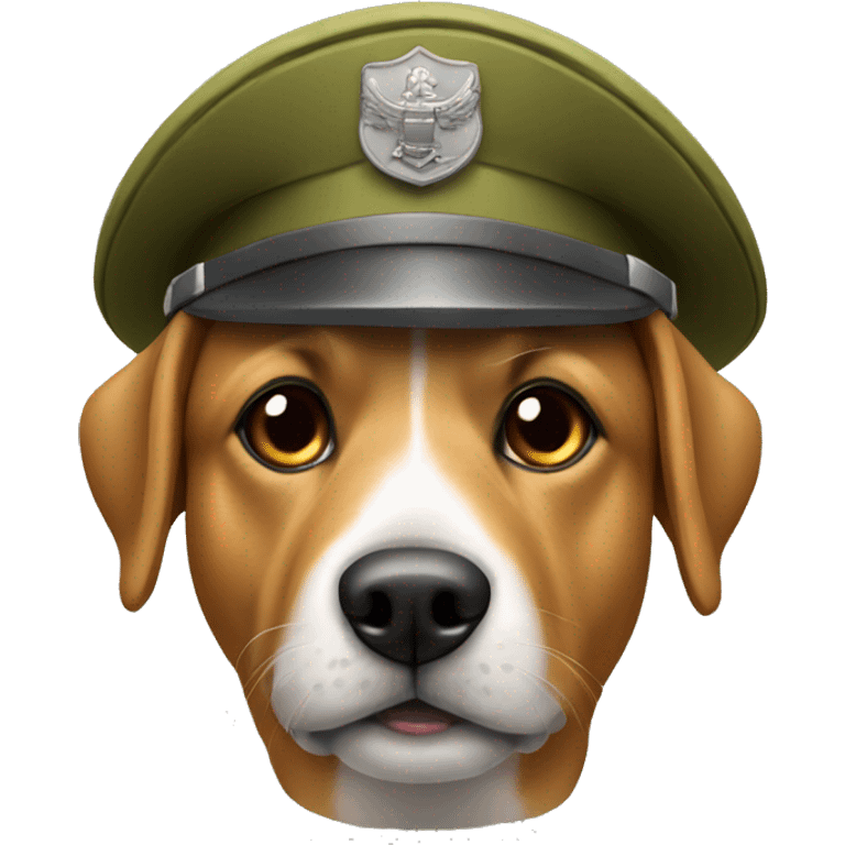 dog with a soldier hat emoji