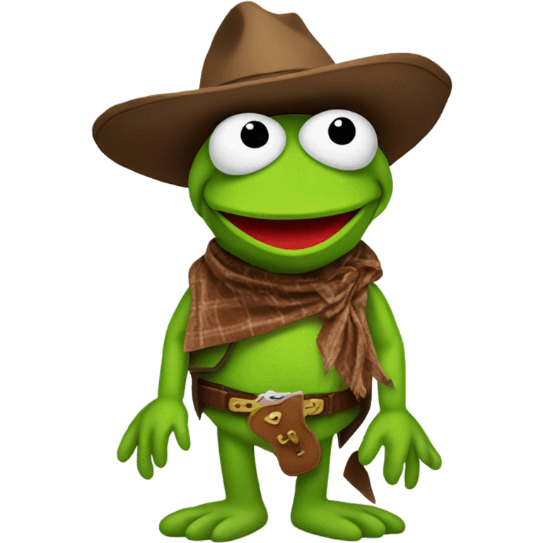 Kermit the frog with a cowboy emoji