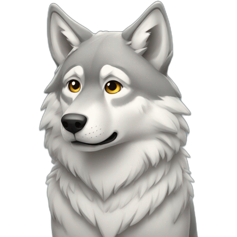 Wolf with snow emoji