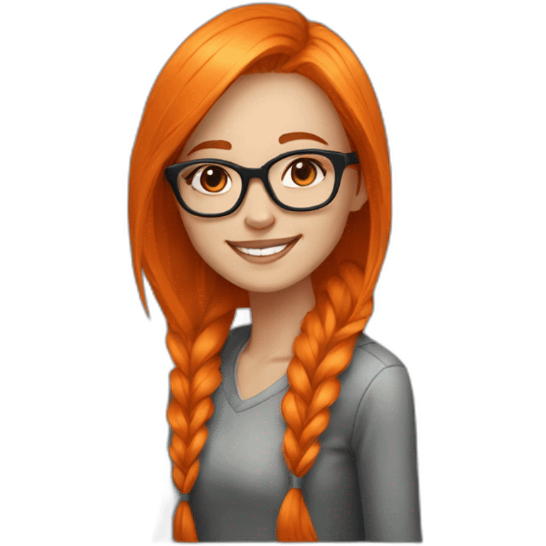 beautiful-fashion-white-girl with orange hair with glasses smiling emoji