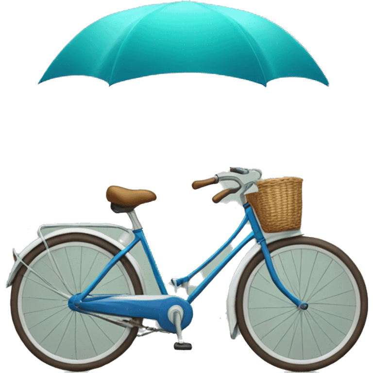 Bicycle with umbrella emoji