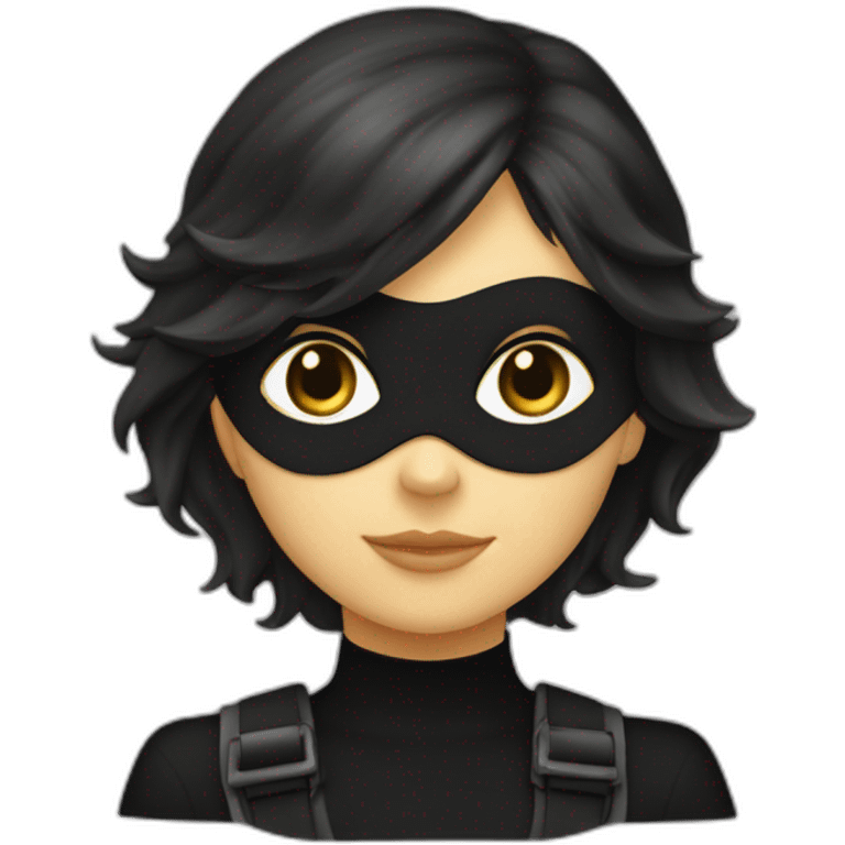 Chat noir et blanc dans les bras d’une fille brune emoji