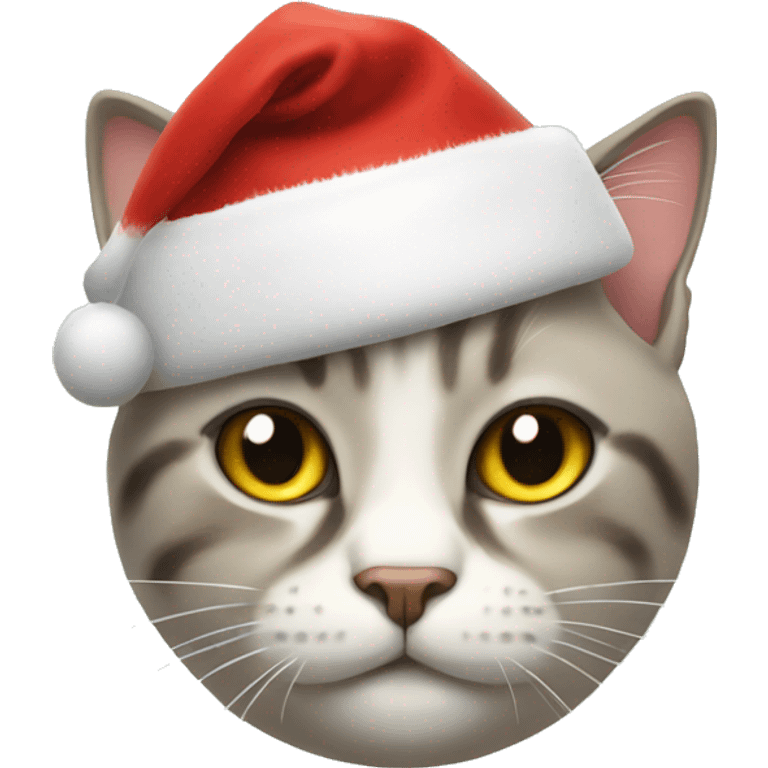 Cat with Christmas hat  emoji