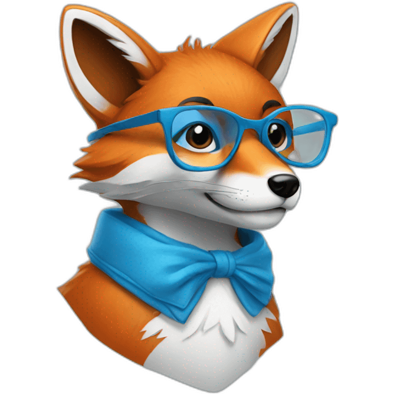 A Fox with blue glasses emoji