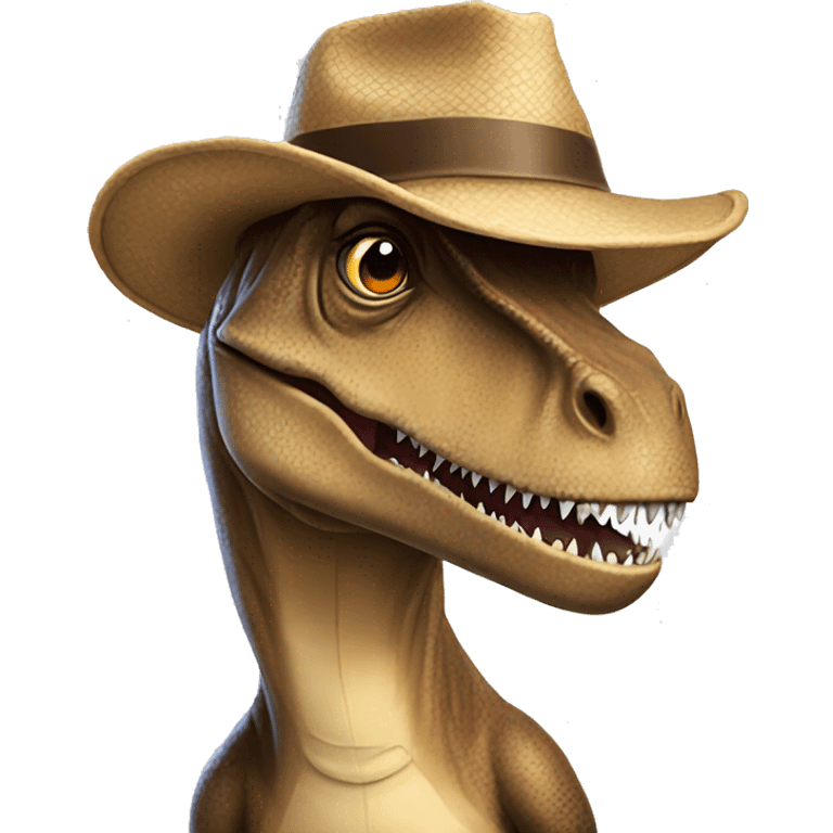 Trex with a hat emoji