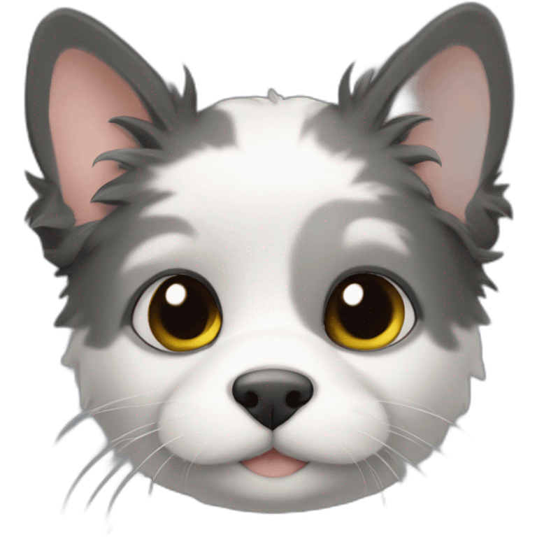 Bobtail gris y negro pelo corto emoji