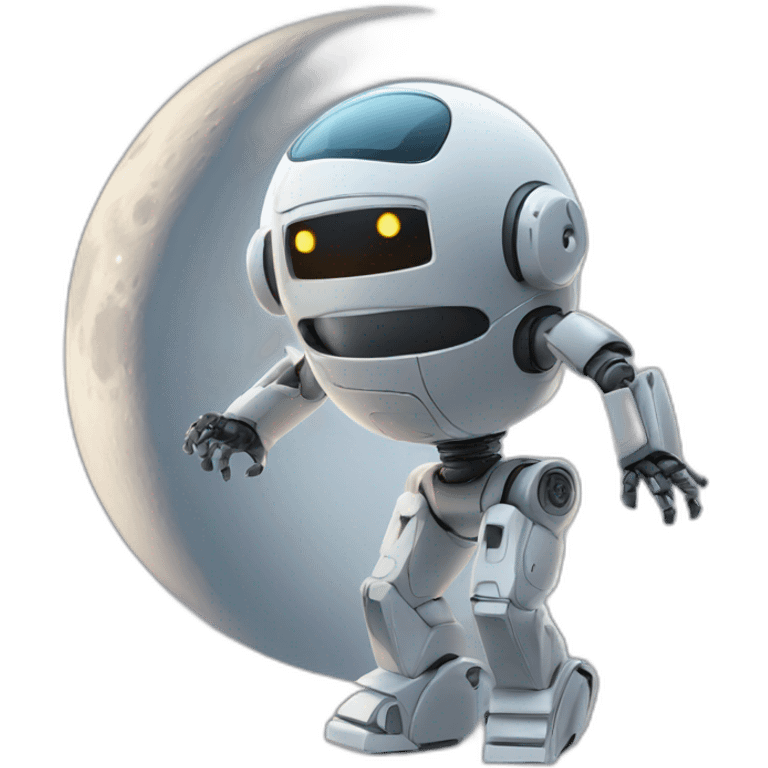 a robot in the moon emoji