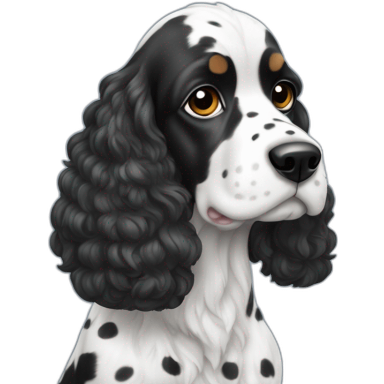 Black and white spotted cocker spanniel emoji