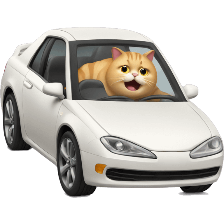 fat cat driving a fast car emoji