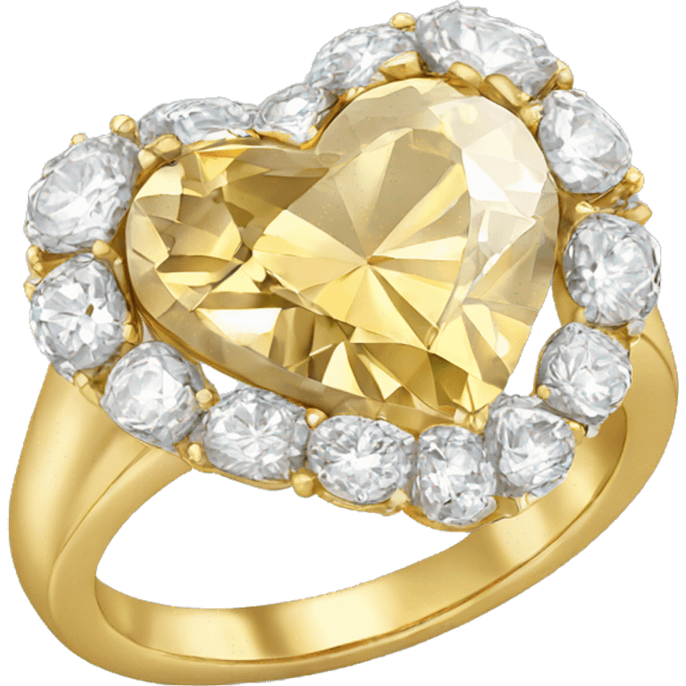 Ring with heart shaped diamond emoji