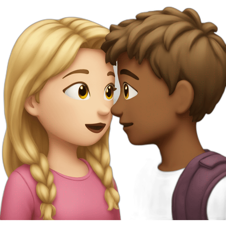 Boy and girl kissing emoji