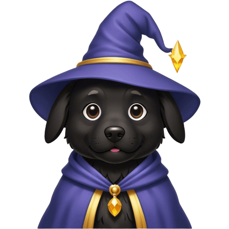 black dog Wizard emoji