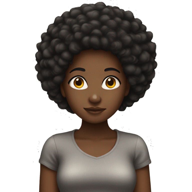 Black girl with Afro hair emoji