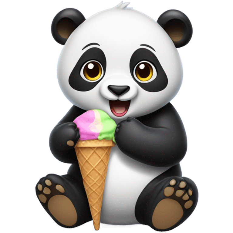 Panda eating ice cream emoji