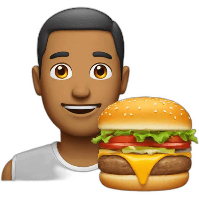 Man with cheeseburger head emoji