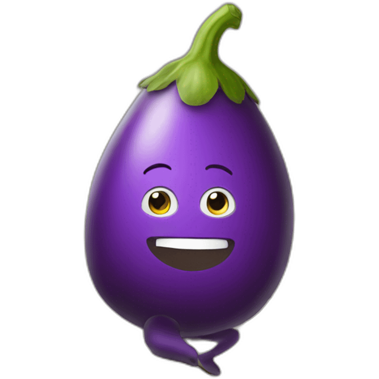 Eggplant on a StairMaster emoji