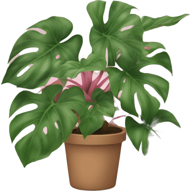 philodendron With pink and green leaves emoji