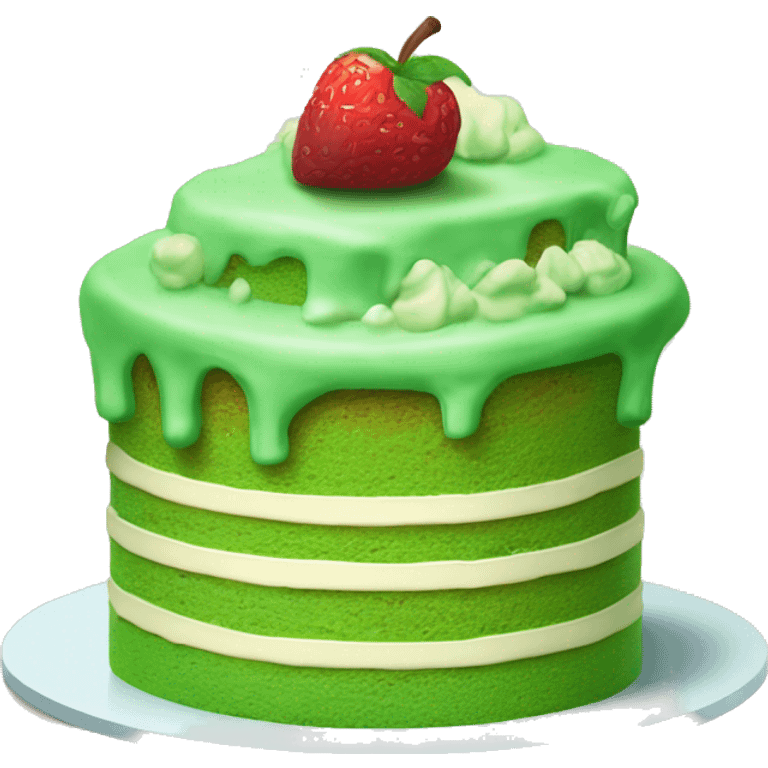 A green cake that says "здравствуйте!» emoji