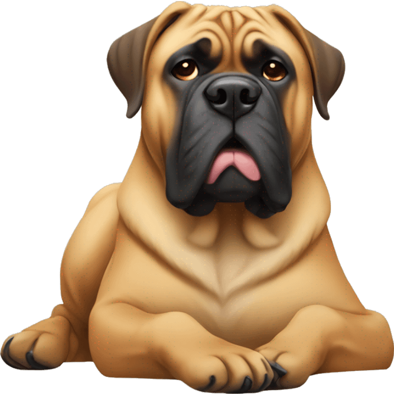 Bullmastiff lounging around  emoji