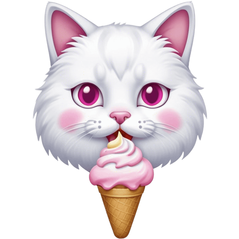 Cat eating ice cream emoji