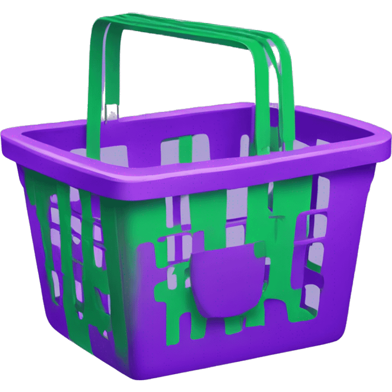 shopping basket violet wie green emoji