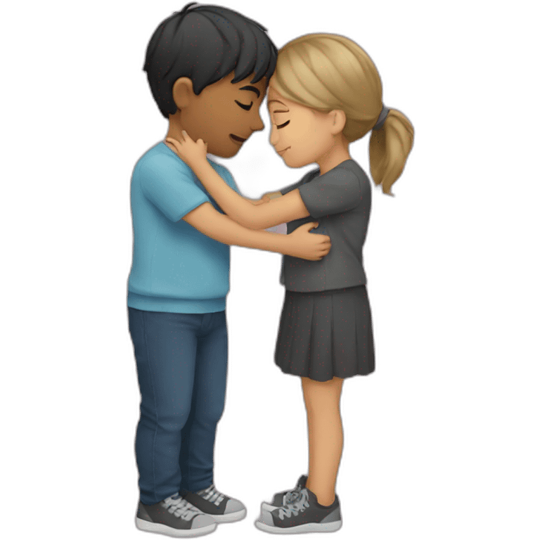  boy and girl kissing and huging emoji