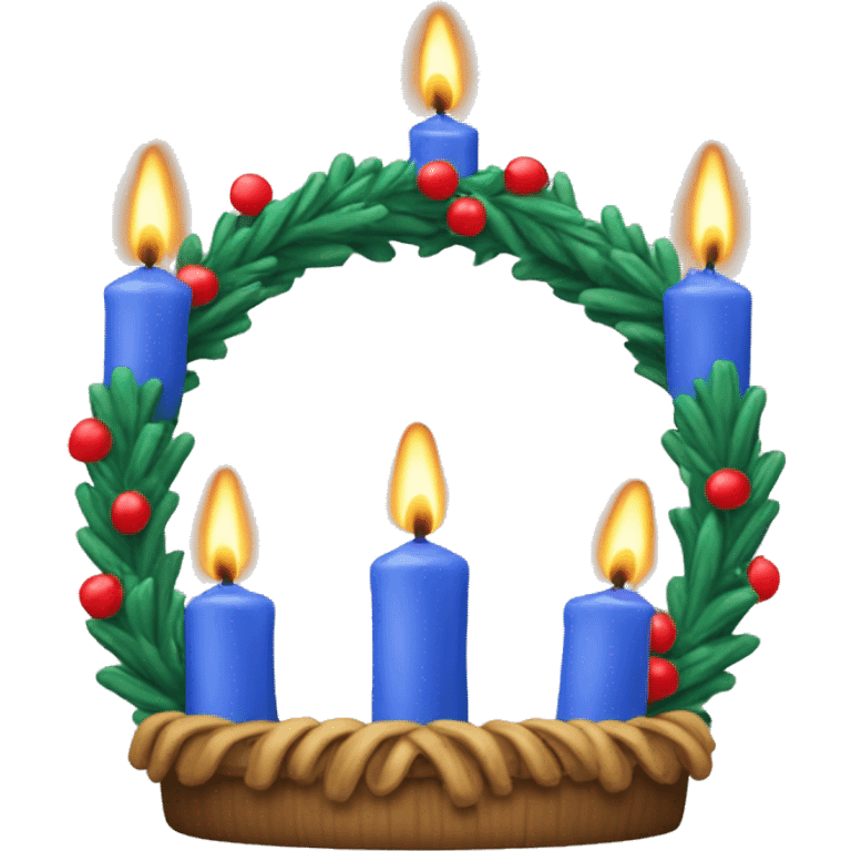 advent wreath with one blue candle burning emoji