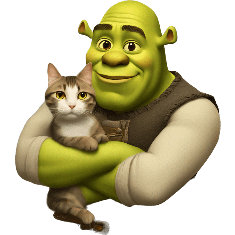 shrek with a cat emoji