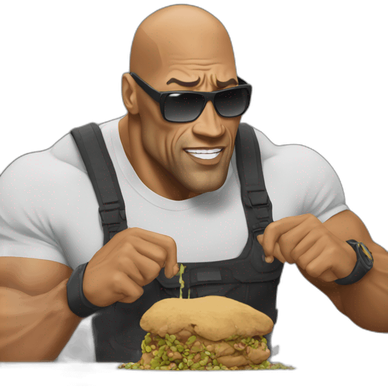 The rock qui mange du caca emoji