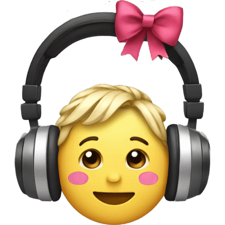 Headphones with bows emoji