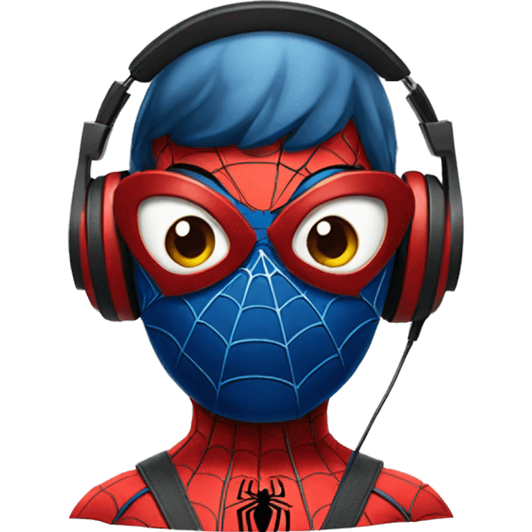 spiderman wearing headphones emoji