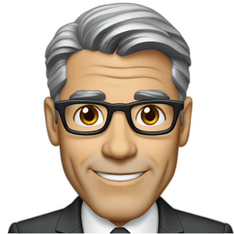 george clooney cartoon wearing suit emoji