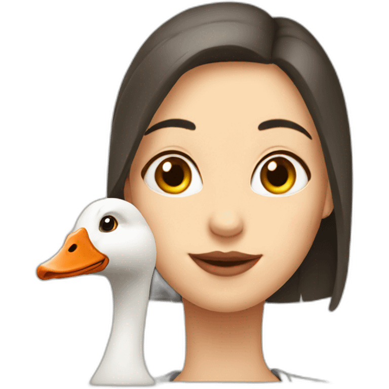 In love female goose emoji